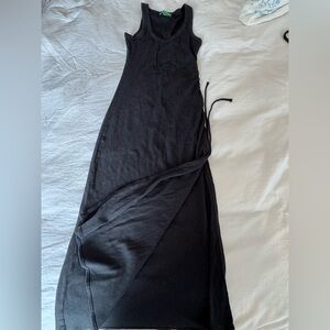 J crew midi dress with slit on side and ruching size small